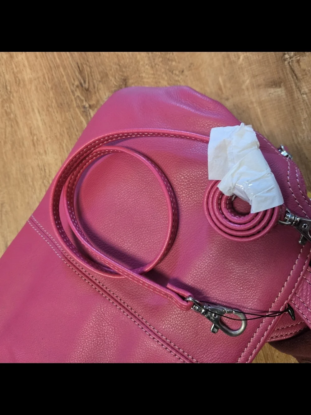 NWOT Rolfs Pink Shoulder Bag Cross Body Strap Genuine Leather